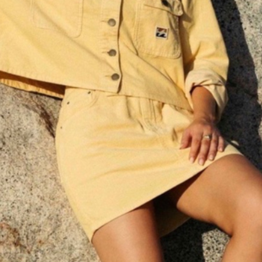 Yellow Corduroy Mini Skirt